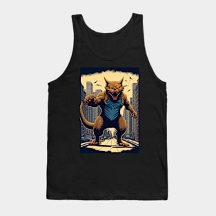 Giant Angry Cat attacking a city Tank Top